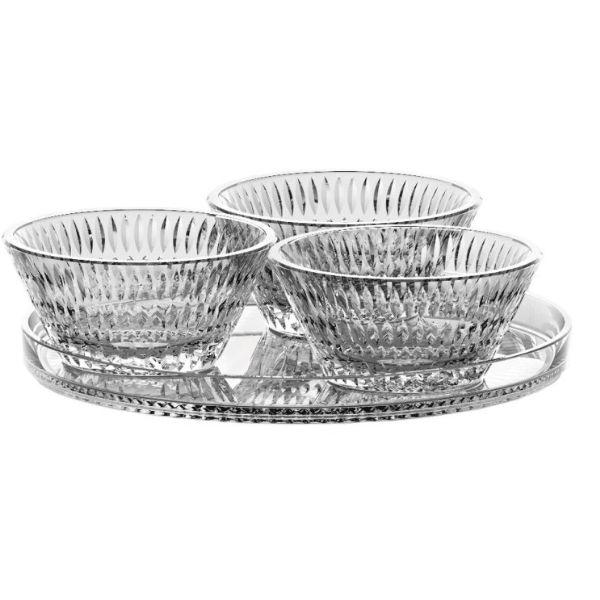 Bộ 4 món pha lê Nachtmann Ethno (3 bát 11cm và 1 khay tròn 22cm)