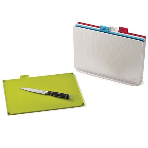 Bộ 4 thớt nhựa Joseph Joseph Folio 60134 Index Large màu bạc