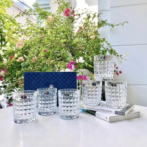 Bộ 6 cốc pha lê Bohemia Diamond 230ml