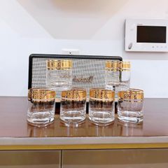 Bộ 6 cốc pha lê mạ vàng 24k 300ml 