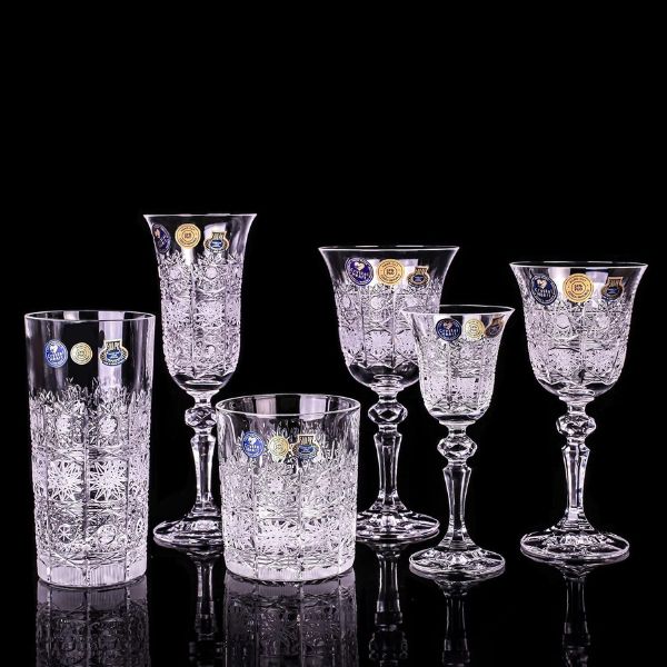 Set 6 cốc pha lê mài Bohemia M57 320ml