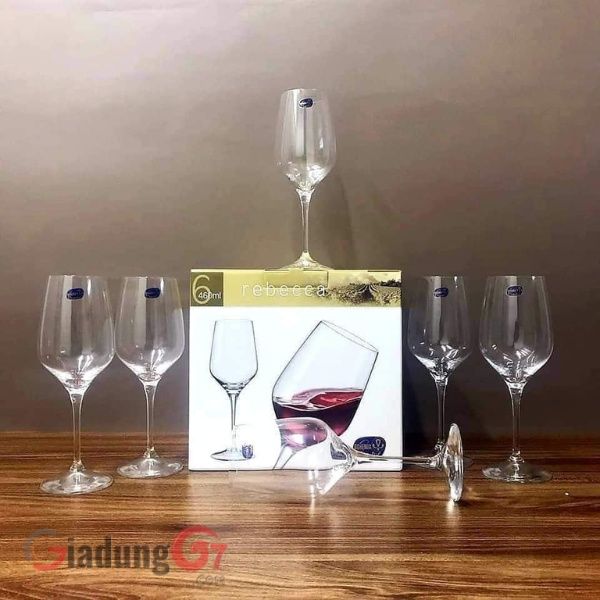 Bộ 6 ly pha lê Bohemia Rebecca 460ml dùng cho rượu vang