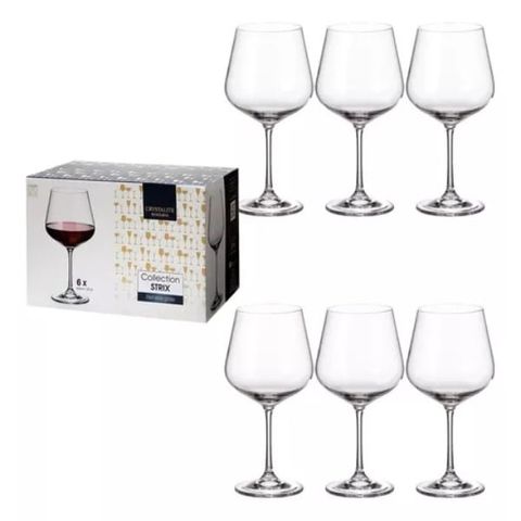Bộ 6 ly pha lê Bohemia Strix 600ml uống rượu vang