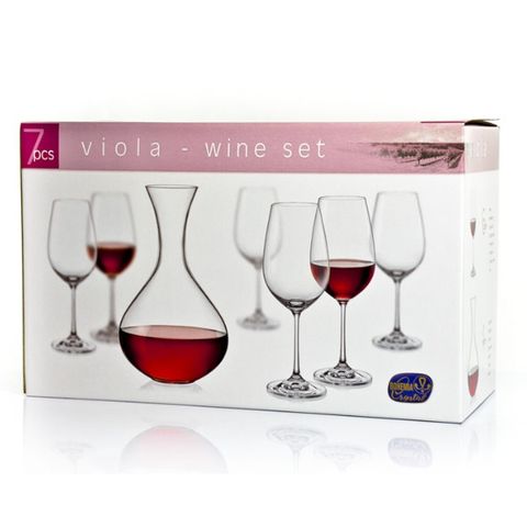 Bộ 6 ly pha lê kèm 1 bình thở Bohemia Viola 1.5L