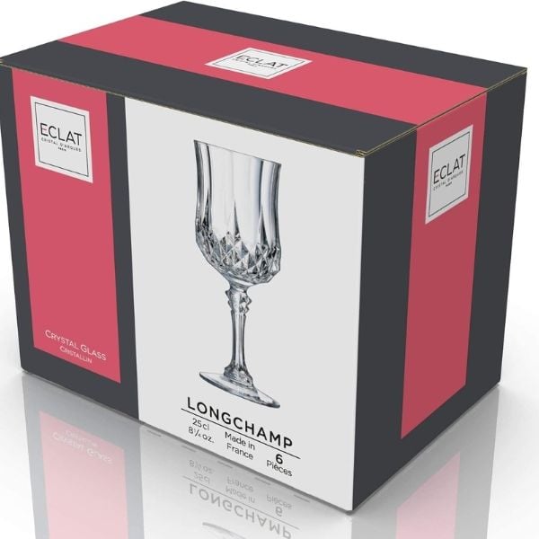 Bộ 6 ly pha lê Longchamp Crystal 250ml - Made in France