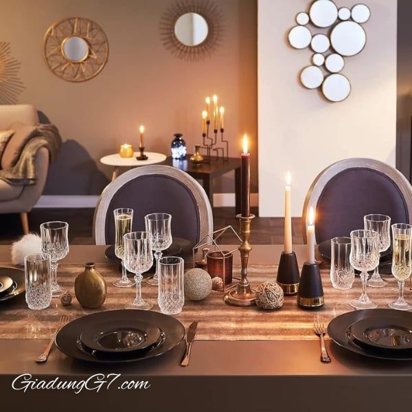 Bộ 6 ly pha lê Longchamp Crystal 250ml - Made in France