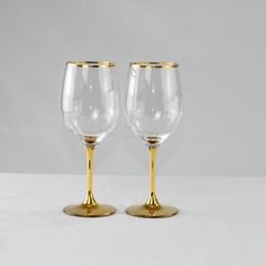  Bộ 6 ly rượu vang Rona 450ml mạ vàng 24K 