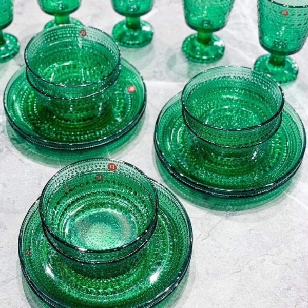 Bộ 6 món Ranke Home - 2 bát, 2 đĩa, 2 ly thủy tinh pha lê Châu Âu