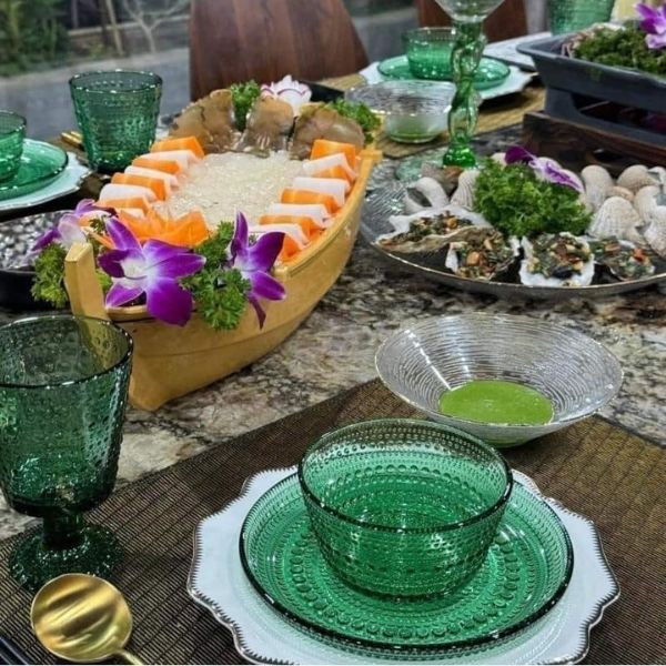 Bộ 6 món Ranke Home - 2 bát, 2 đĩa, 2 ly thủy tinh pha lê Châu Âu