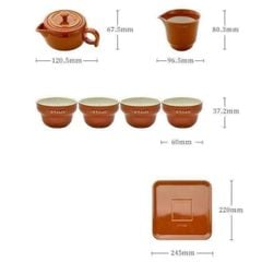 Bộ ấm chén trà Staub kèm khay màu tím 7 món 