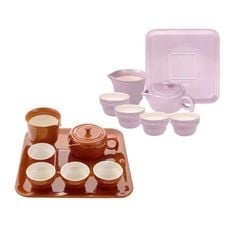  Bộ ấm chén trà Staub kèm khay màu tím 7 món 