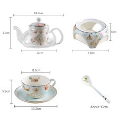  Bộ ấm trà sứ xương Châu Âu Floris 