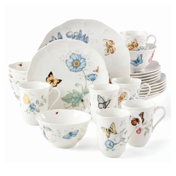 Bộ bát đĩa cốc Lenox Butterfly Meadow 24 món