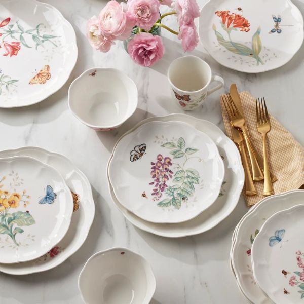 Bộ bát đĩa cốc Lenox Butterfly Meadow 24 món
