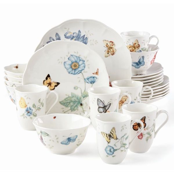 Bộ bát đĩa cốc Lenox Butterfly Meadow 24 món