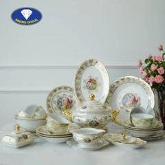 Bộ bát đĩa sứ Tiệp 3 cô tiên 37 món