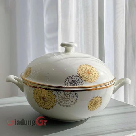 Âu sứ xương Imperialondon hoa đồng tiền 20cm 1.6L