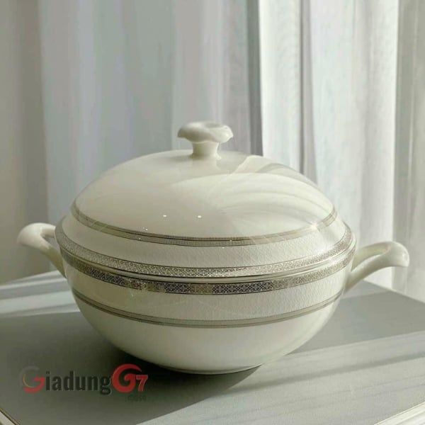 Âu sứ xương Imperialondon viền bạch kim 20cm 1.6L nội địa Đức