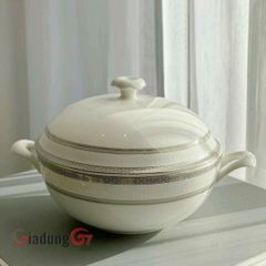  Âu sứ xương Imperialondon viền bạch kim 20cm 1.6L 