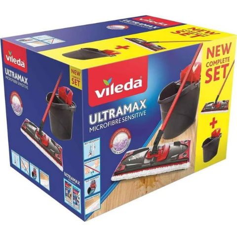 Bộ cây lau nhà Vileda Ultramat Turbo đầu chữ nhật