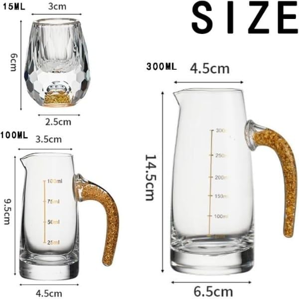 Bộ chén rượu pha lê mắt trâu vàng 24k