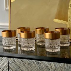  Bộ cốc Whisky Arcade 320ml khảm vàng 