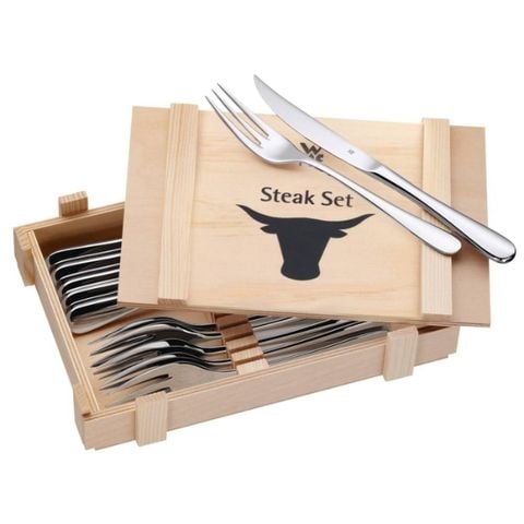 Bộ dao dĩa WMF Steakbesteck 12 chiếc gồm 6 dao, 6 dĩa (hộp gỗ)