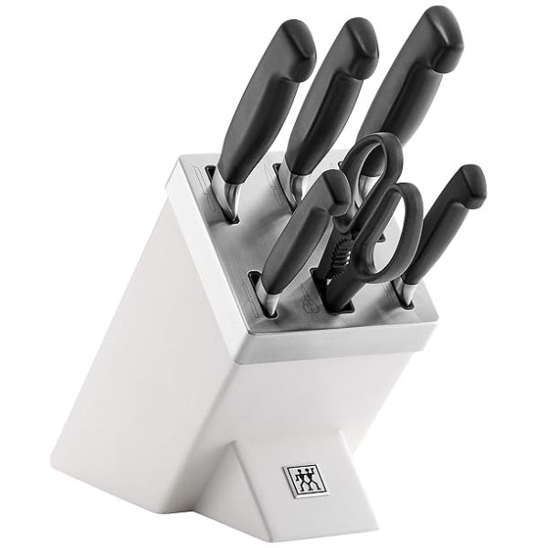 Bộ dao tự mài Zwilling Gourmet Sharpening Block 7 món màu trắng
