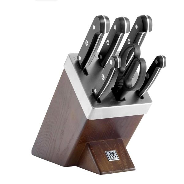 Bộ dao tự mài Zwilling Gourmet Sharpening Block 7 món màu nâu