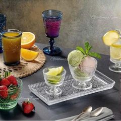  Bộ Ly Kem Pha Lê Godinger Claro 8 Món kèm thìa trong suốt 