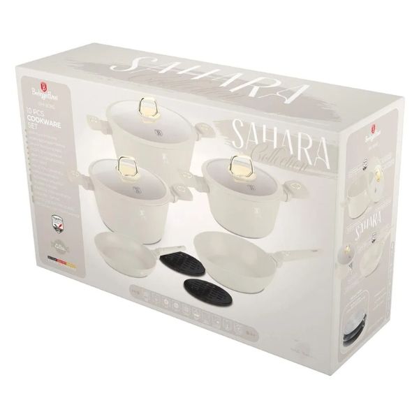 BỘ NỒI 10 CHI TIẾT BERLINGER HAUS BH/8080 SAHARA COLLECTION MÀU KEM