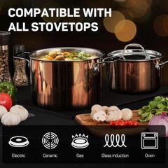  Bộ nồi chảo Ciwete 10 món tráng men vàng / 4 nồi, 2 chảo 
