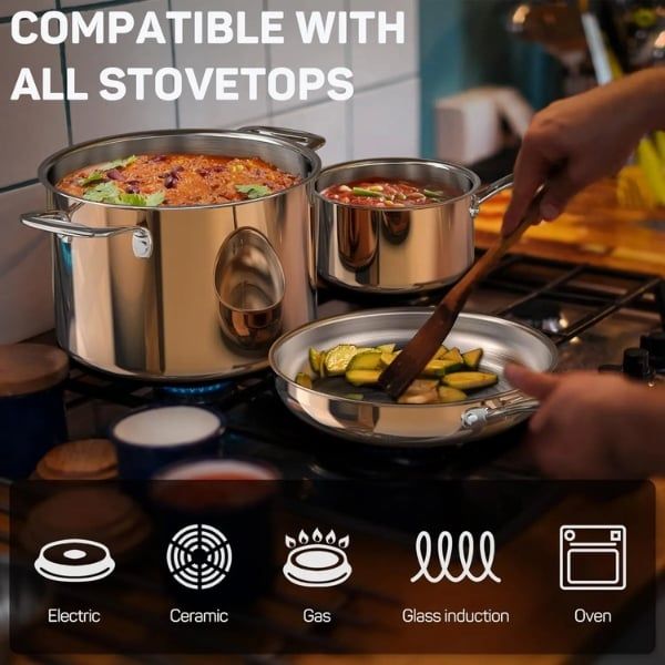 Bộ nồi chảo Ciwete 10 món tráng men vàng / 4 nồi có nắp, 2 chảo