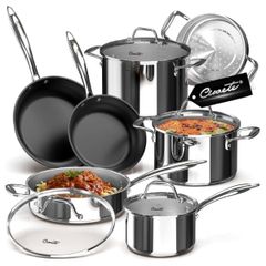  Bộ nồi chảo Ciwete 11 món / 3 nồi, 1 quánh, 2 chảo chống dính, 1 xửng hấp 
