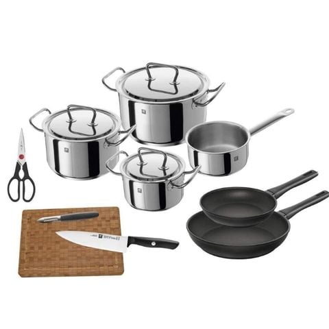 Bộ nồi chảo Zwilling Starter 10 món kèm dao kéo thớt
