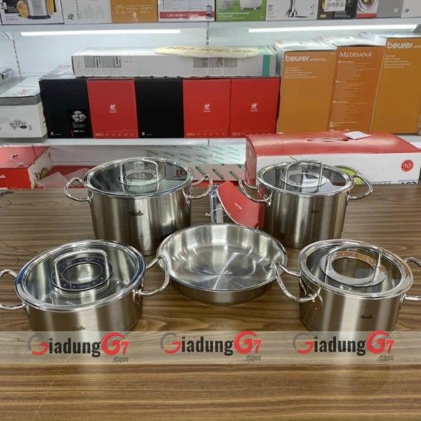 Bộ nồi Fissler Original Profi 5 món (4 nồi, 1 chảo)