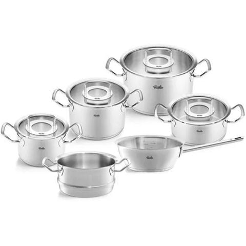 Bộ nồi Fissler Original Profi 6 món kèm xửng hấp - 4 nồi, 1 quánh nắp kính