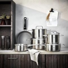  Bộ nồi Fissler Pure Collection 6 món (4 nồi, 1 quánh, 1 chảo cán dài 24cm) vung thép 