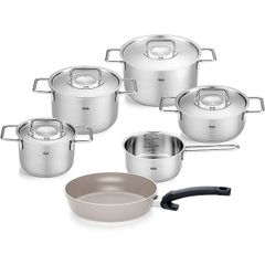  Bộ nồi Fissler Pure Collection 6 món (4 nồi, 1 quánh, 1 chảo cán dài 24cm) vung thép 