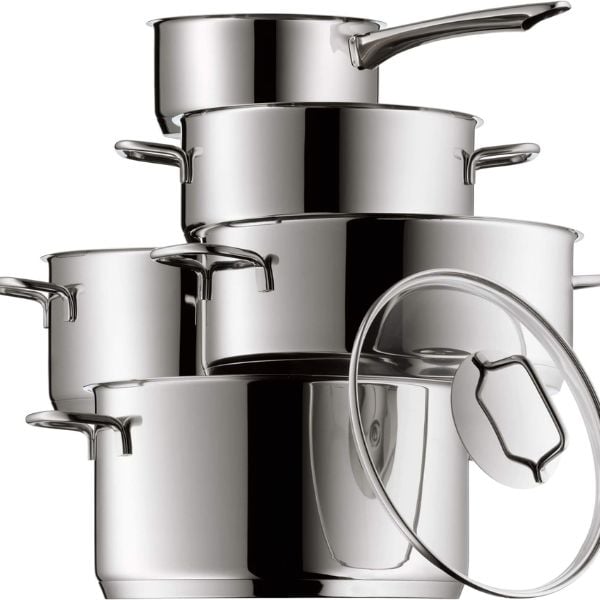 Bộ nồi WMF Astoria 5 món (4 nồi, 1 quánh) nắp kính, thép Không Gỉ
