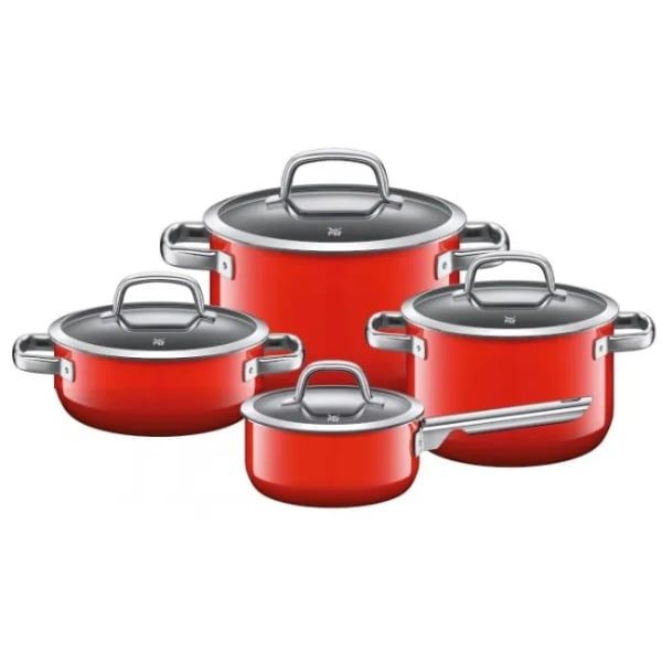 Bộ nồi WMF Fusiontec Mineral 4 chiếc màu đỏ (3 nồi, 1 quánh) - Đức