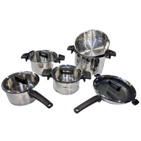 Bộ nồi Woll Concept NCSET006 6 chiếc vung kính - 4 nồi, 1 quánh, 1 chảo