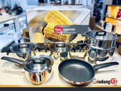  Bộ nồi Woll Concept NCSET006 6 chiếc vung kính - 4 nồi, 1 xửng, 1 chảo 