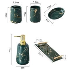  Bộ phụ kiện phòng tắm 6 món vân đá Marble 