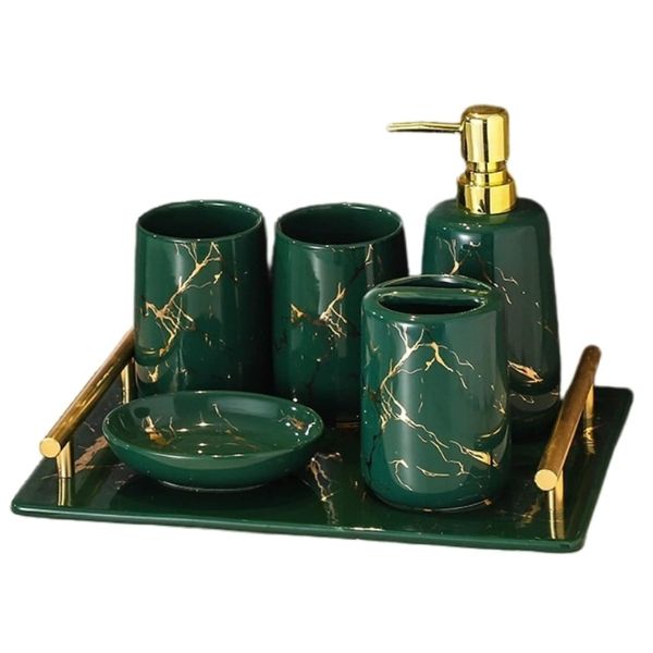 Bộ phụ kiện phòng tắm 6 món vân đá Marble