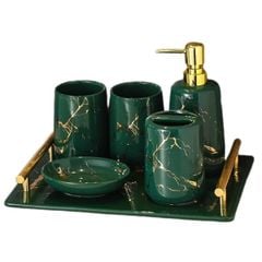  Bộ phụ kiện phòng tắm 6 món vân đá Marble 