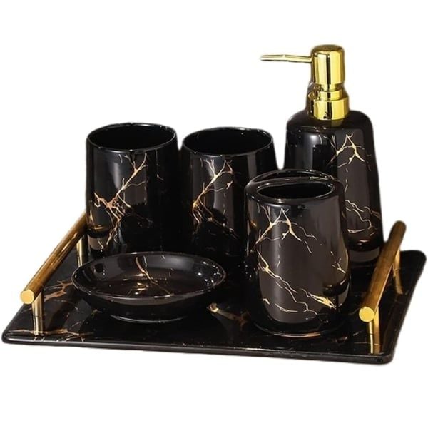 Bộ phụ kiện phòng tắm 6 món vân đá Marble