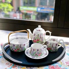  Bộ trà chiều sứ hoa mùa xuân tím 