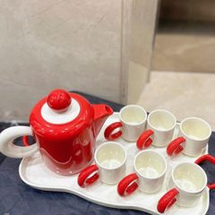  Bộ trà sứ Dopamine kèm khay Phong cách Bắc Âu - 1 bình 6 cốc 