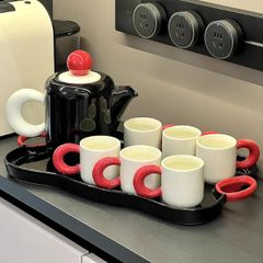  Bộ trà sứ Dopamine kèm khay Phong cách Bắc Âu - 1 bình 6 cốc 